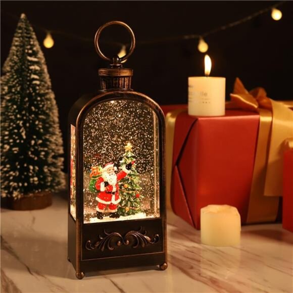 Christmas Musical Snow Globe Lantern - USB & Battery Powered Singing Globe - Picture 7 of 8